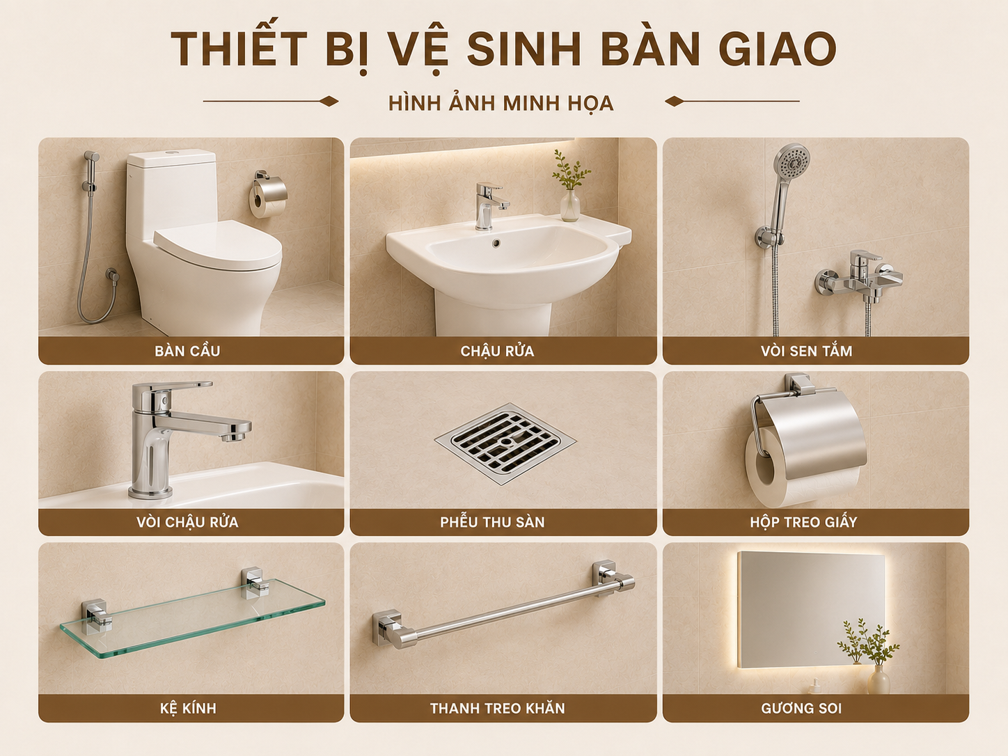 Bàn giao thiết bị nhà vệ sinh Marquee Homes