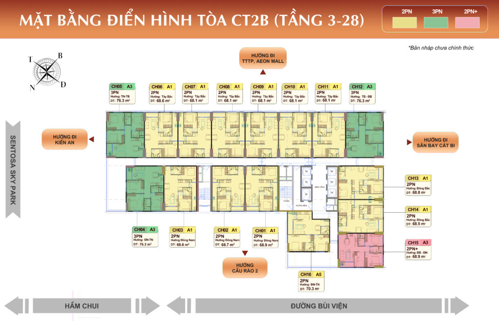Marquee Homes- nhà ở xã hội- mặt bằng tầng 3-28