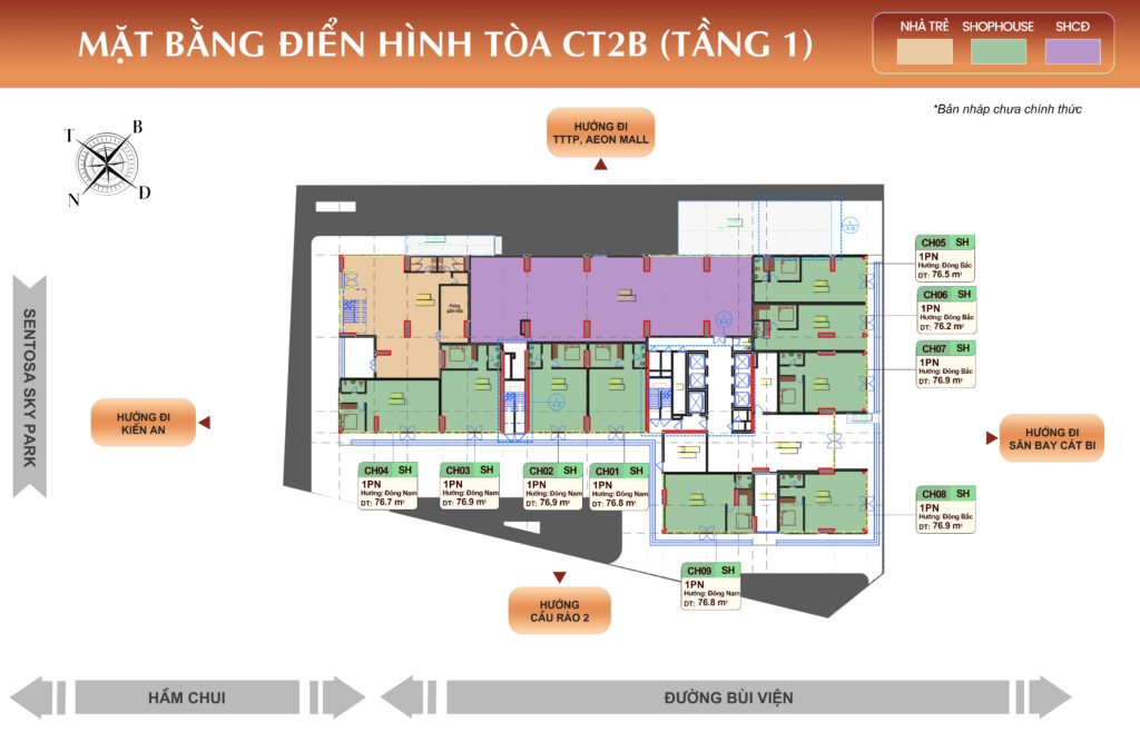 Marquee Homes- nhà ở xã hội- mặt bằng tầng 1