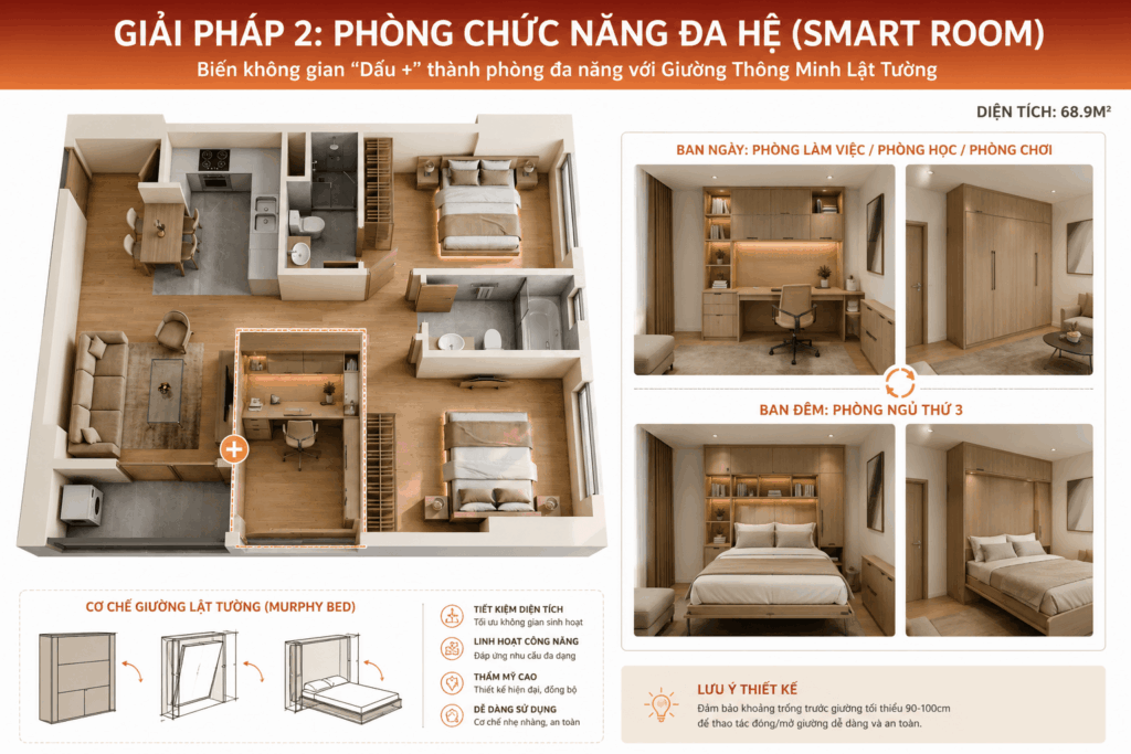 Marquee Homes | thiết kế phòng ngủ thứ 3 với giường lật