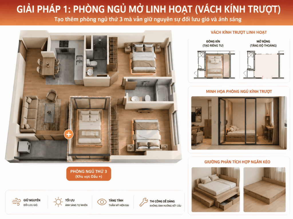 Marquee Homes | thiết kế căn 2pn+ thành 3Pn